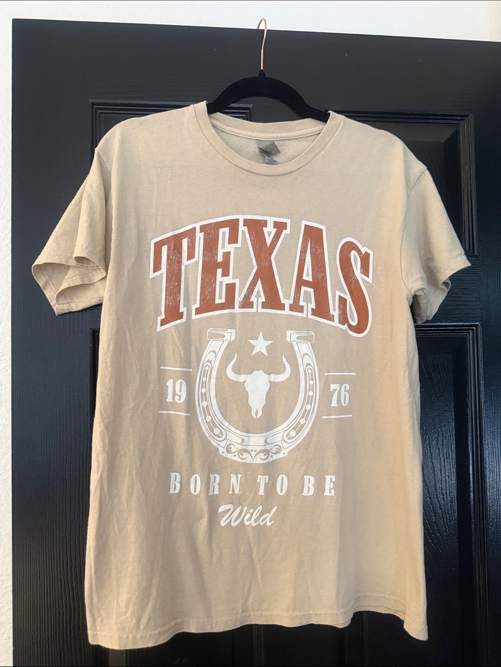 Gildan Tan Texas 'Born to Be Wild' Short Sleeve Tee